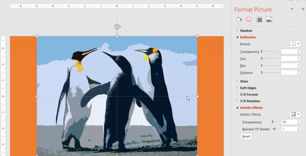 Picture of penguins with Cutout Effect applied